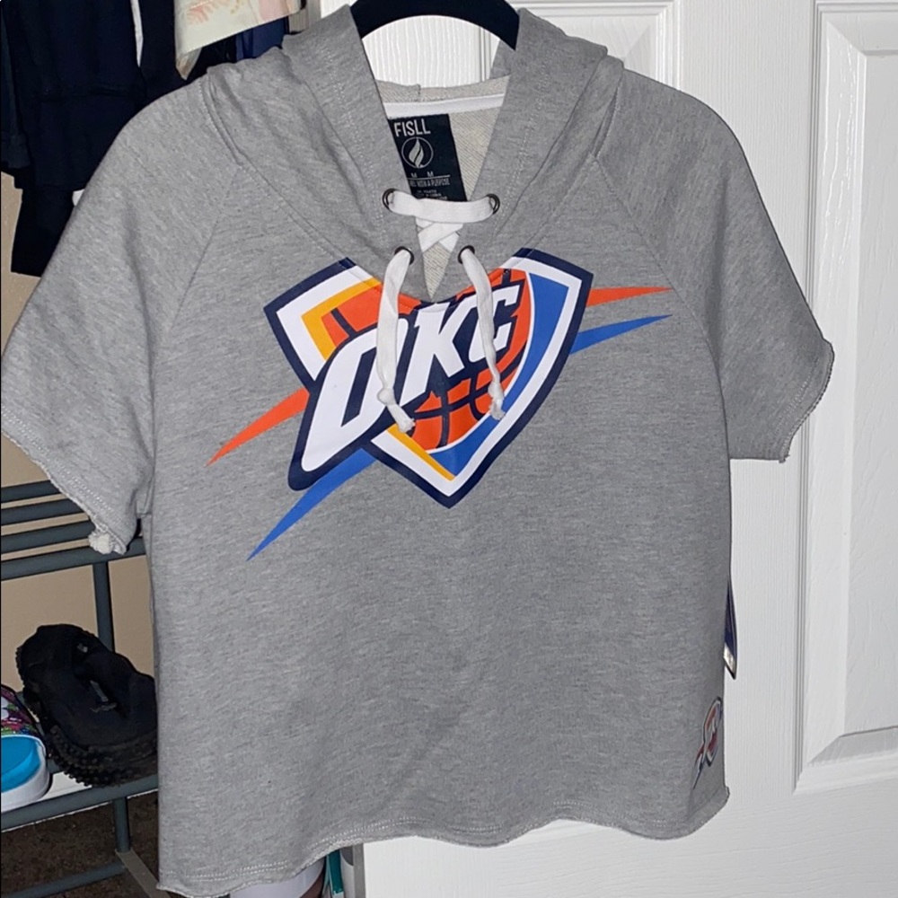 An Oklahoma City Thunder cropped top/sweater :)